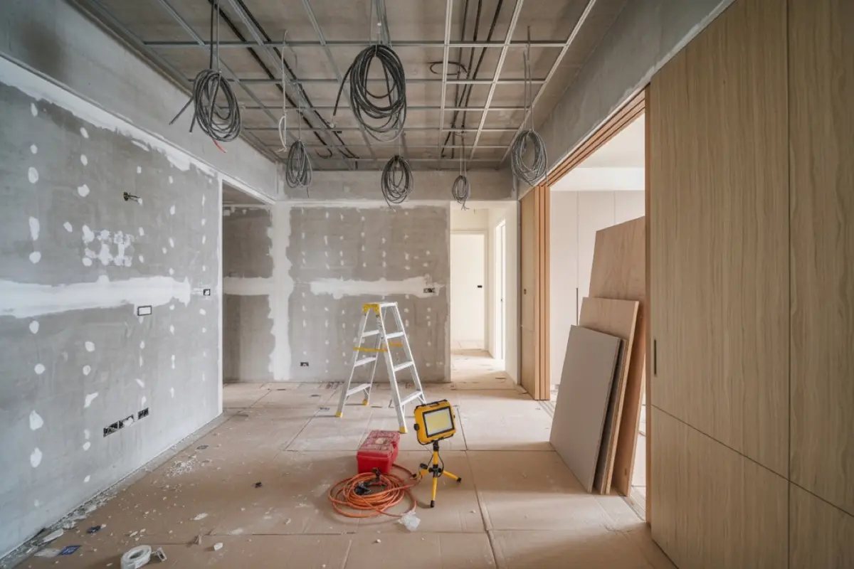 The same room under construction